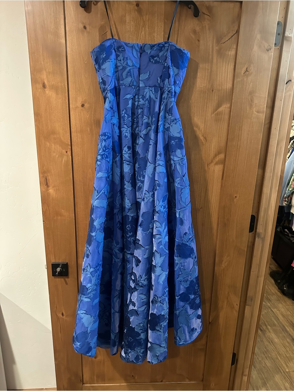 As It May Celia Royal Blue Strapless Jacquard High-Low Evening Dress - Picture 6 of 7